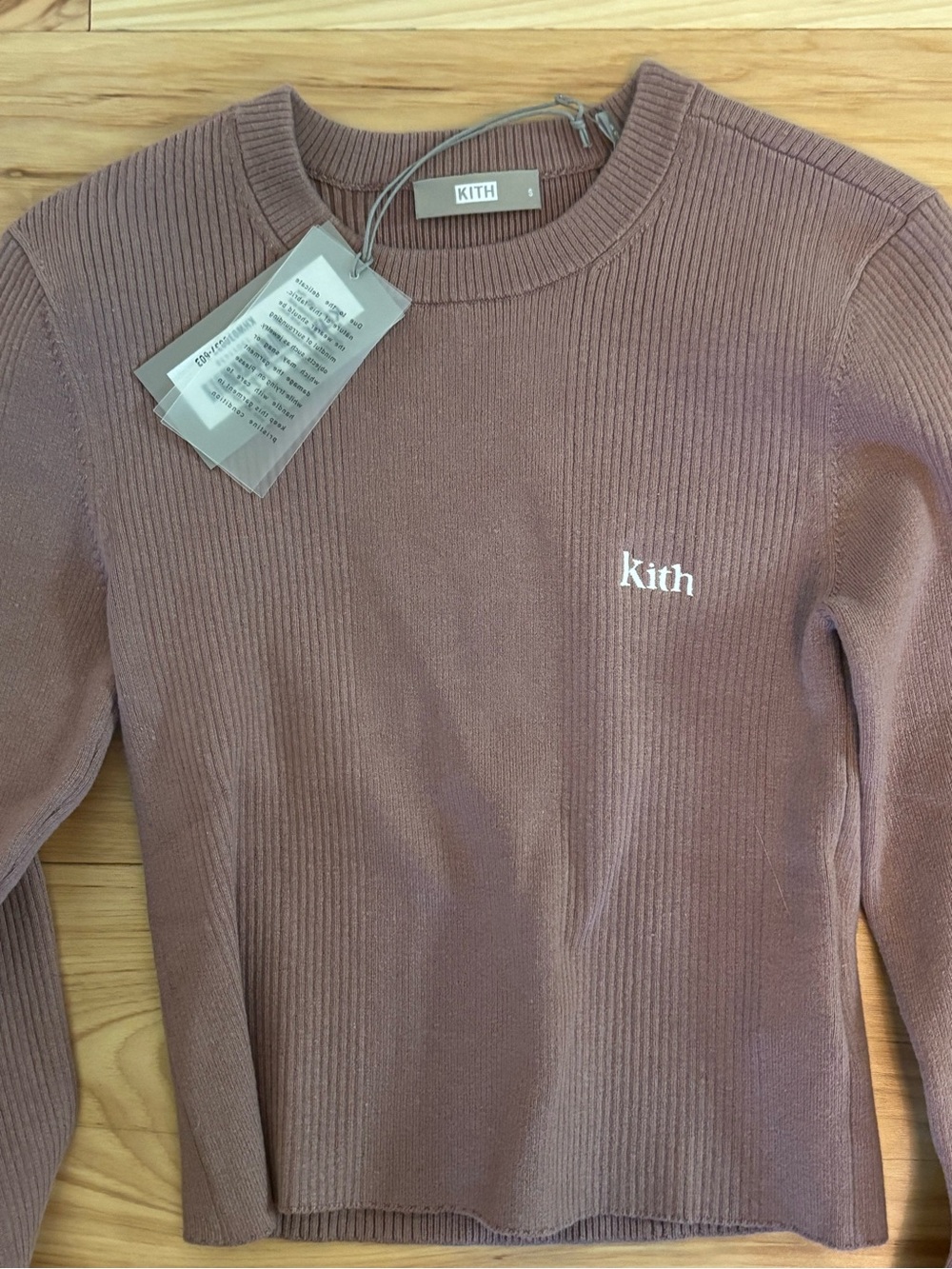 Kith Ribbed Crewneck Cropped Sweater - Mauve
